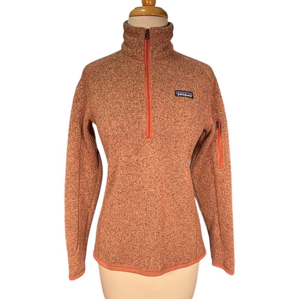 Patagonia Women’s Quarter Zip Fleece Pullover Small Orange Heathered Athleisure